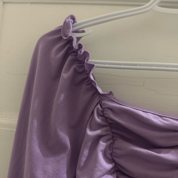 ❣️3/$30 SHEIN Sweetheart Neck Frill Trim Ruched Top - Picture 6 of 8